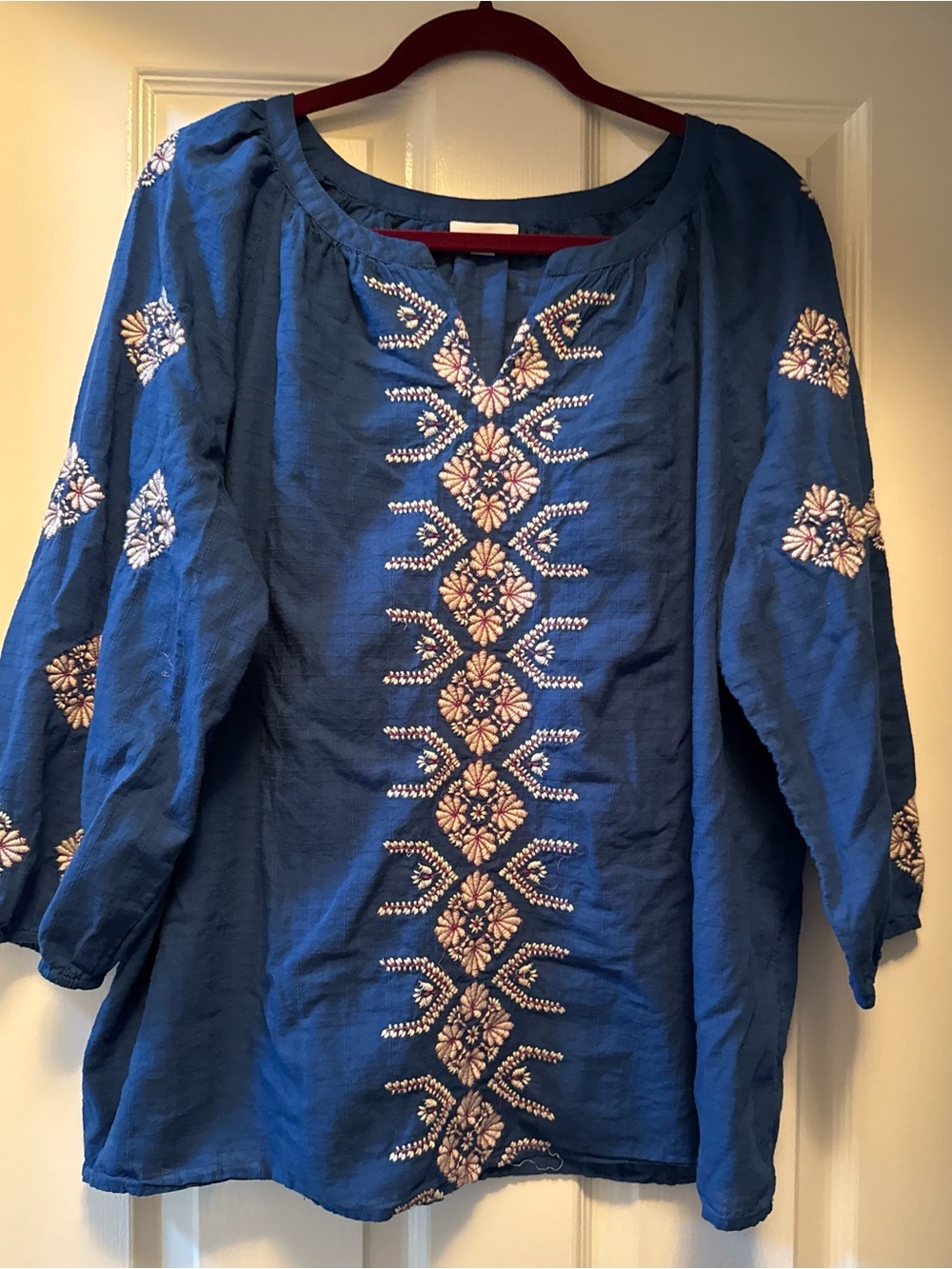 J. JILL Boho Embroidered Peasant Top-XL Tall - Picture 10 of 10